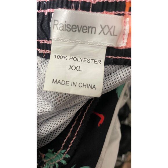 Mens Flamingo & Palm Tree Print Swim Trunks XXL Polyester - Picture 4 of 8